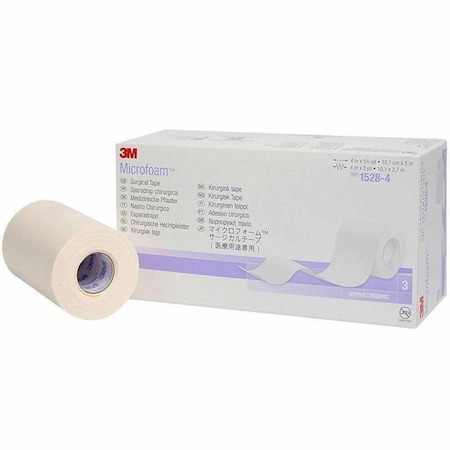 3M Microfoam Medical Tape White 4 Inch X 5-1/2 Yard Elastic / Foam NonSterile, 3PK 1528-4